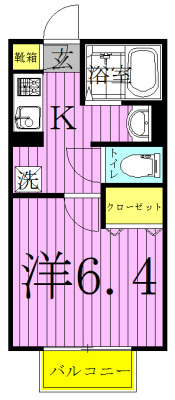 クレールメゾン 102号室 間取り