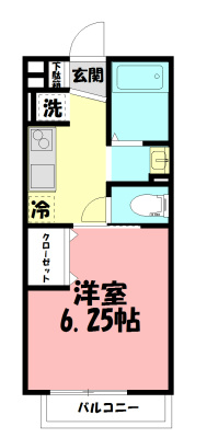 レジデンス湘南  202号室 間取り