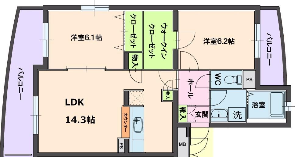 アンジェリーク 202号室 間取り