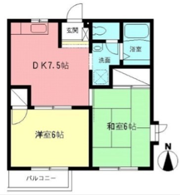 ドミール茅ヶ崎Ⅱ 201号室 間取り