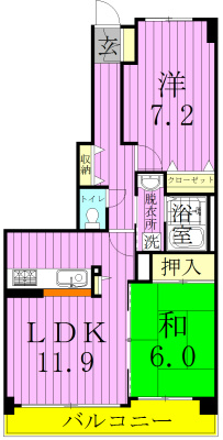 ベルシャトゥ北松戸 312号室 間取り
