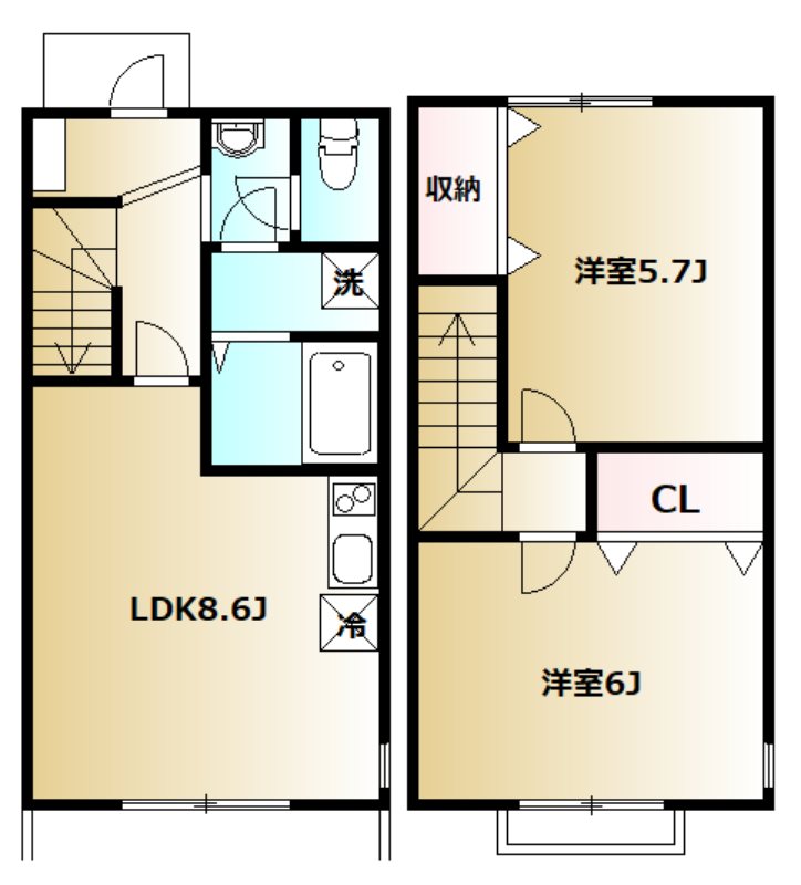 アメージングテラス 10C号室 間取り