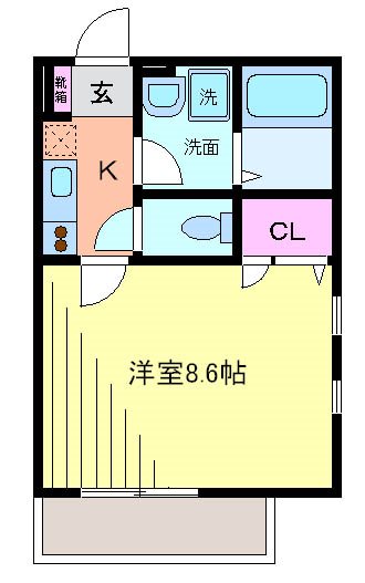 デュラン 104号室 間取り