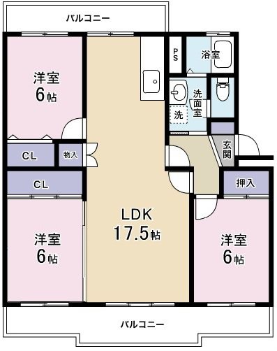 VPマンションⅠ 1302号室 間取り