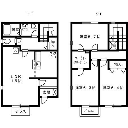 グレイハイツⅡ C 102号室 間取り