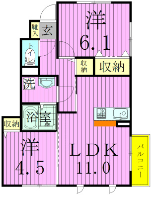 そよかぜ・Ｋ 101号室 間取り