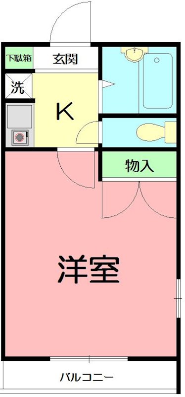 レジデンスジュネス 107号室 間取り