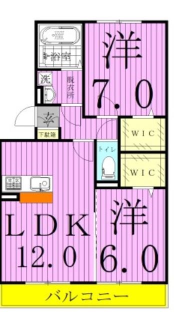 エクセル梨香 103号室 間取り