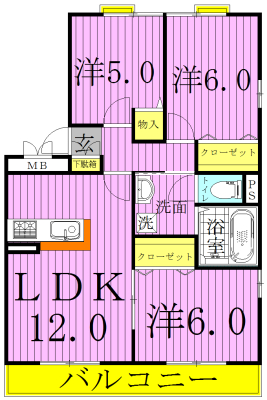 アビエス 305号室 間取り
