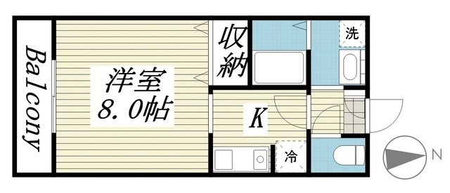 矢切クルーズ 102号室 間取り