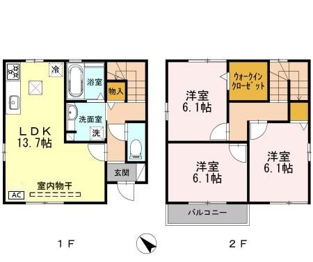 初生西貸家　B 間取り