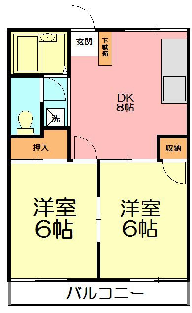 椿コーポ 205号室 間取り