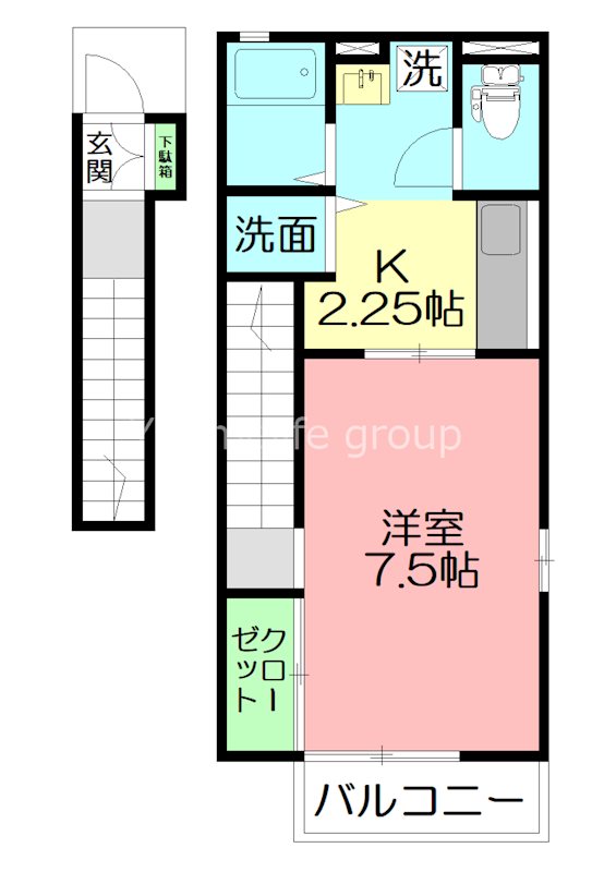 ボンヌールアビタシオン 201号室 間取り