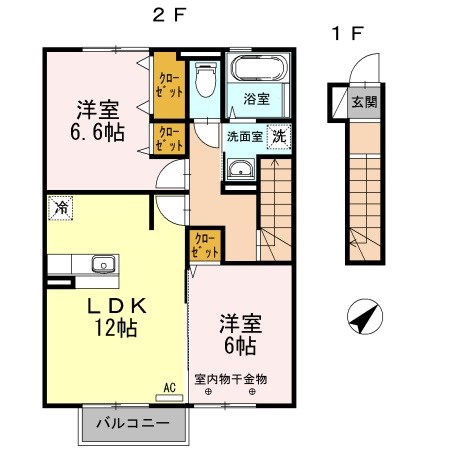 グリシーナ　Ａ 203号室 間取り