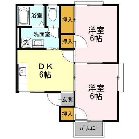 セジュールビオレット 201号室 間取り