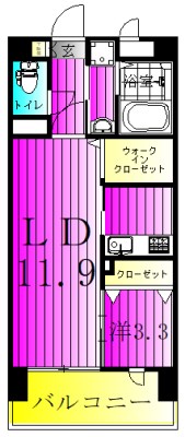 エクセレントファミリー柏の葉 804号室 間取り