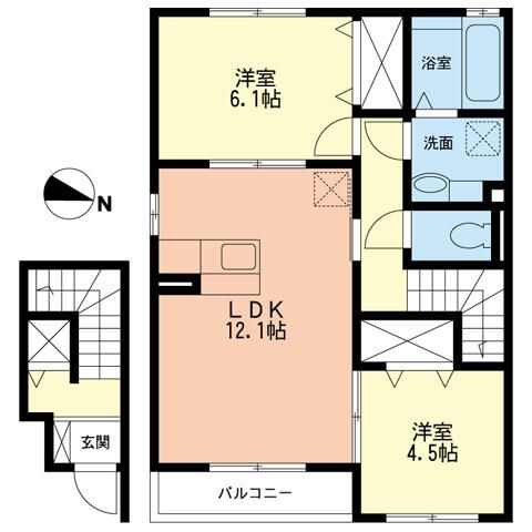 ルーチェソラーレ 201号室 間取り