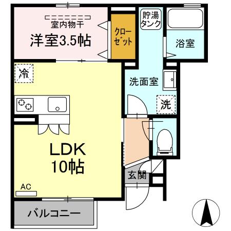 みかも中原  103号室 間取り
