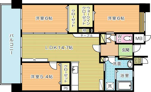 サンパーク守恒 502号室 間取り