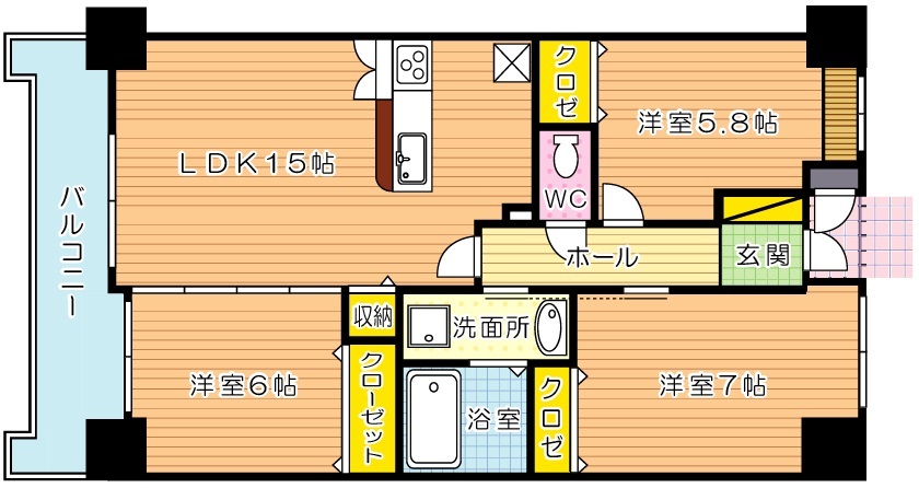 フォーストリングス竪町 602号室 間取り