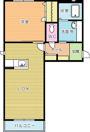 コンフォール 203号室 間取り