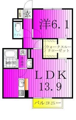 ＦＣＢ　１ 107号室 間取り
