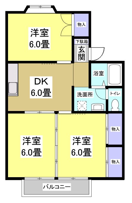 カーサグランデ 201号室 間取り