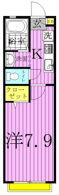 リバーバード 202号室 間取り