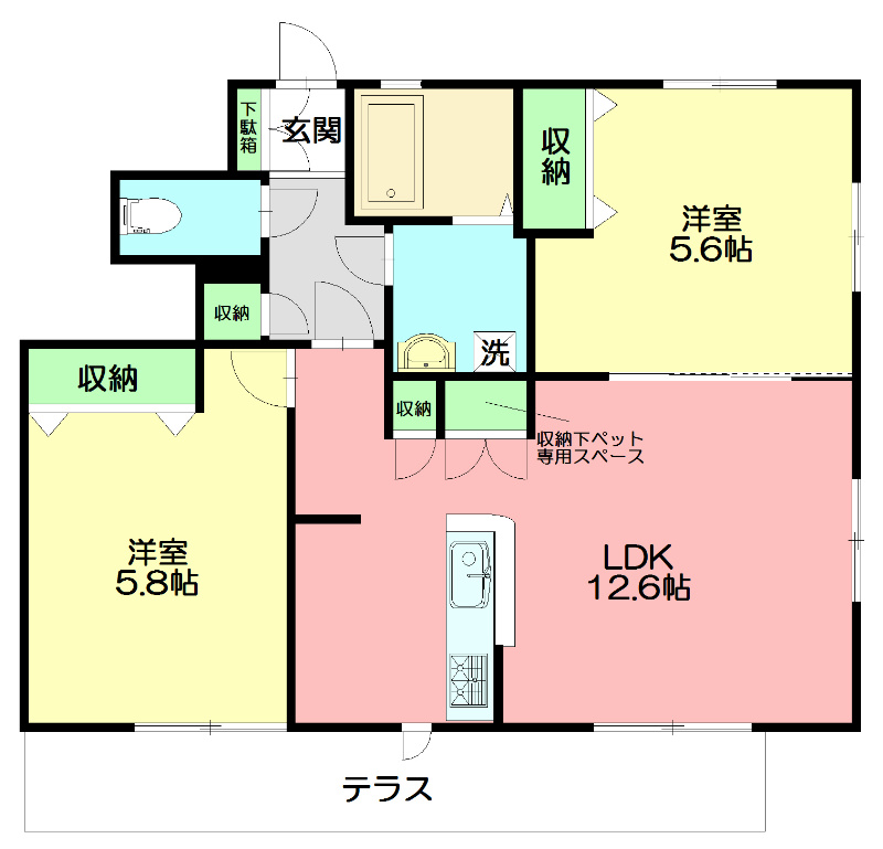 パルフェ鵠沼B 101号室 間取り