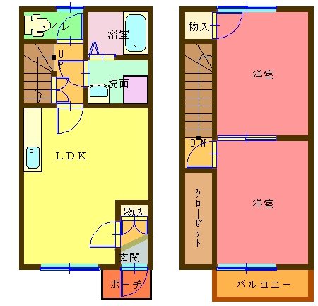 コーポ井上 A号室 間取り