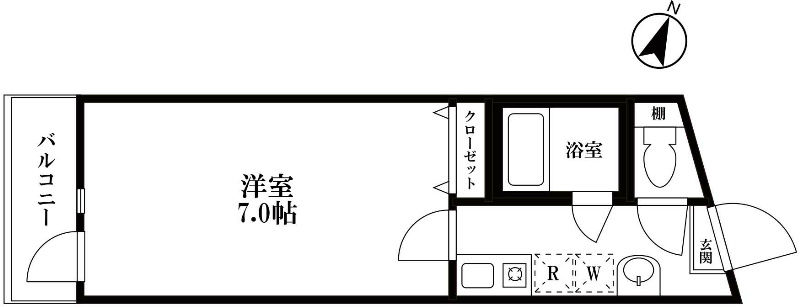 Cardiff 102号室 間取り