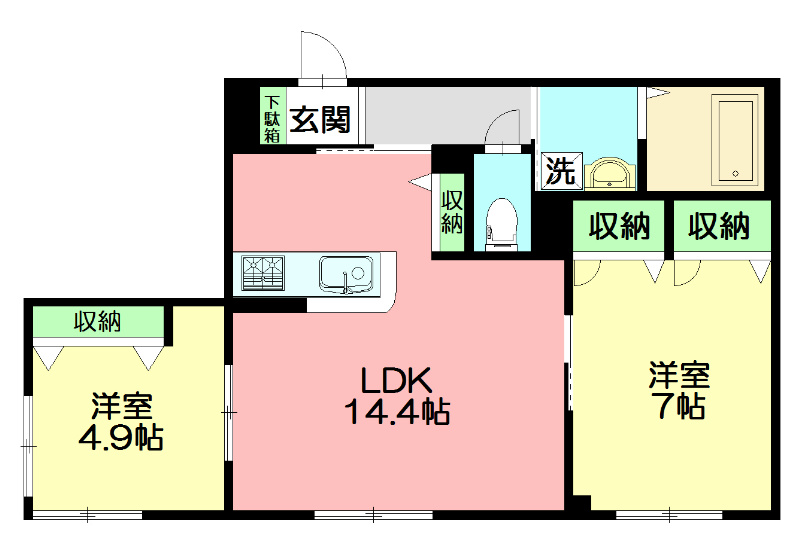 LaLuce湘南 106号室 間取り