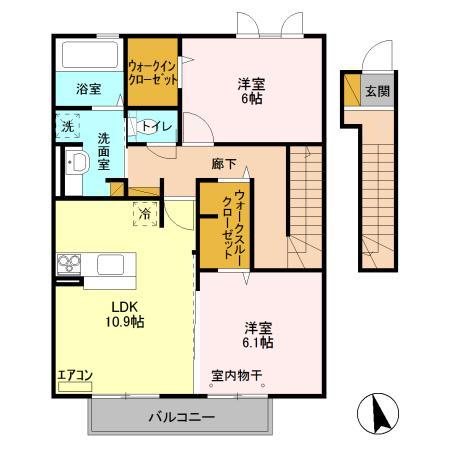 カームベリーＣ 202号室 間取り