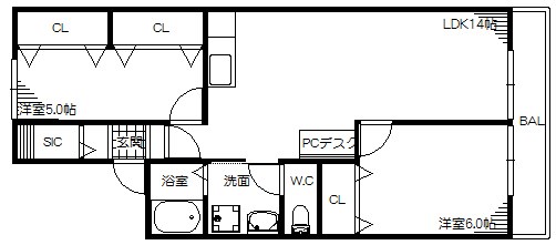 ハイツコンフォートＫ　Ｂ棟 間取り図