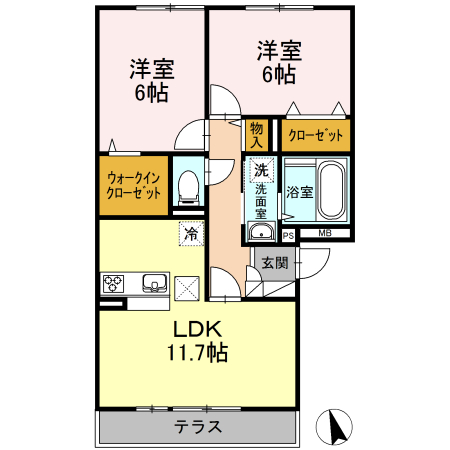 ManoirBlanc 102号室 間取り