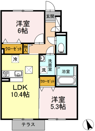 越の山ハイツA 間取り