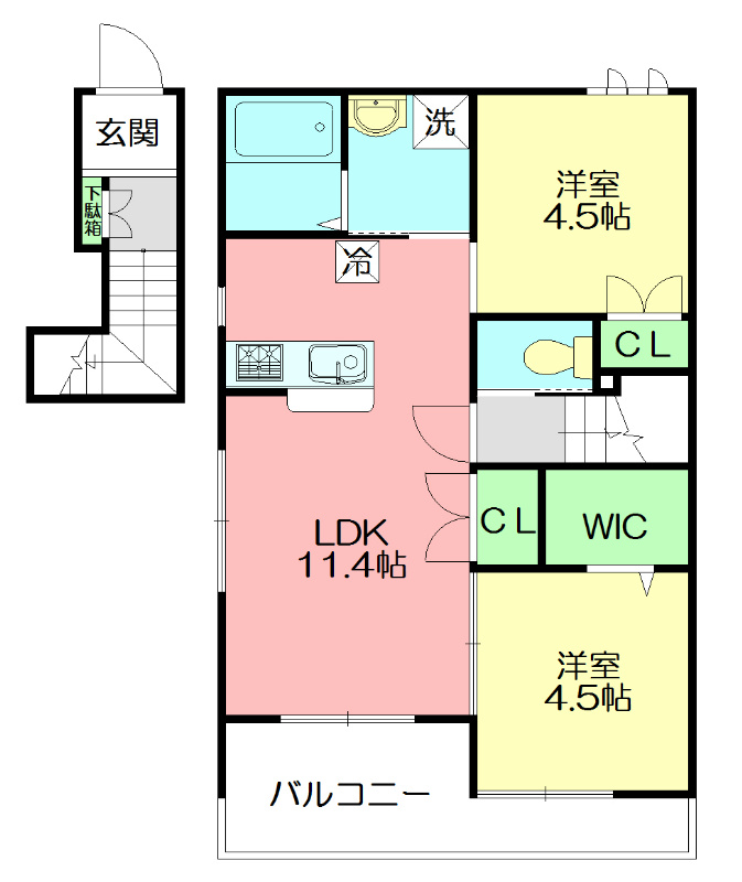 エリティエール湘南 202号室 間取り