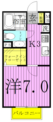 サンモールＳ 203号室 間取り