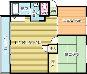 サンシティ栄　Ａ棟 201号室 間取り