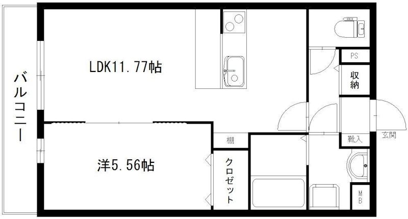 グランストーク篠ケ瀬Ⅲ 102号室 間取り