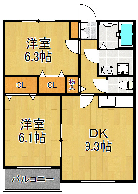メゾンソレーユ 103号室 間取り