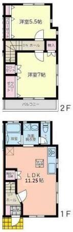 プローグⅢ 1-2F号室 間取り