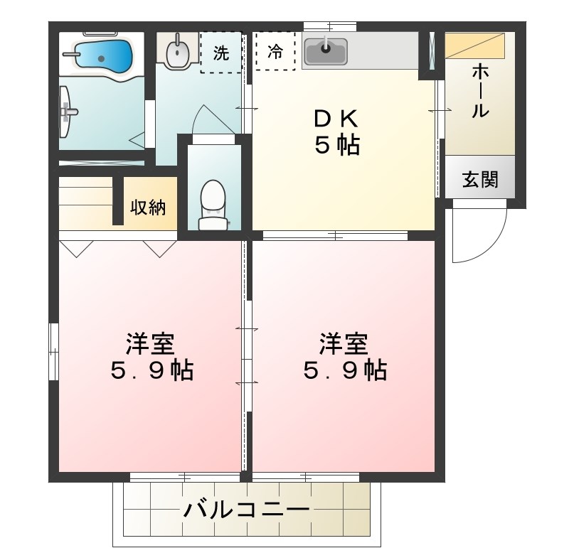 プロバンス 0101号室 間取り