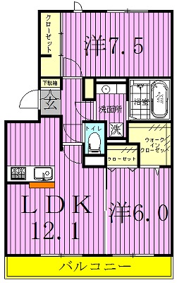 グランジュスト 105号室 間取り