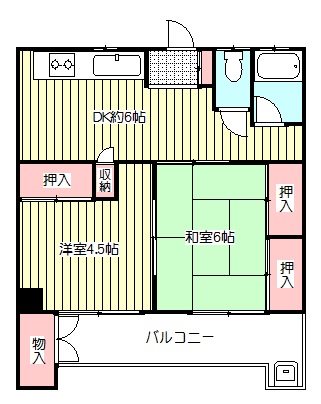 青木グリーンハイツ 202号室 間取り