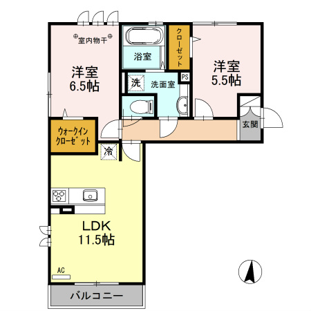 ロイジェントパークスレイクタウンⅢ　E 間取り図