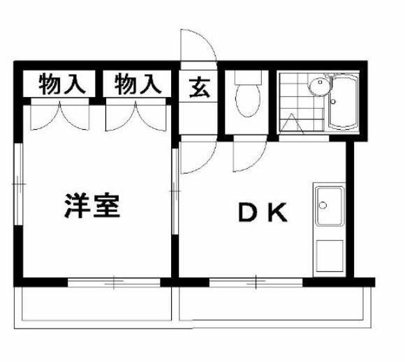 ハイム六会  206号室 間取り