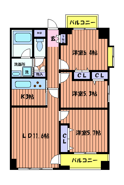 フェニックスコート日野 間取り図