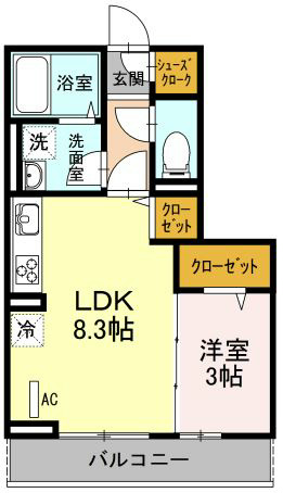アイビーテラス 203号室 間取り
