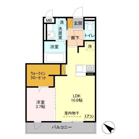 メルベーユおおたかの森　１号棟 205号室 間取り